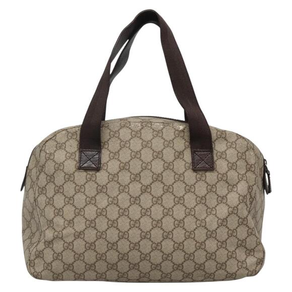 GUCCI GG Supreme Hand Bag Pvc Beige Silver - Picture 3 of 16